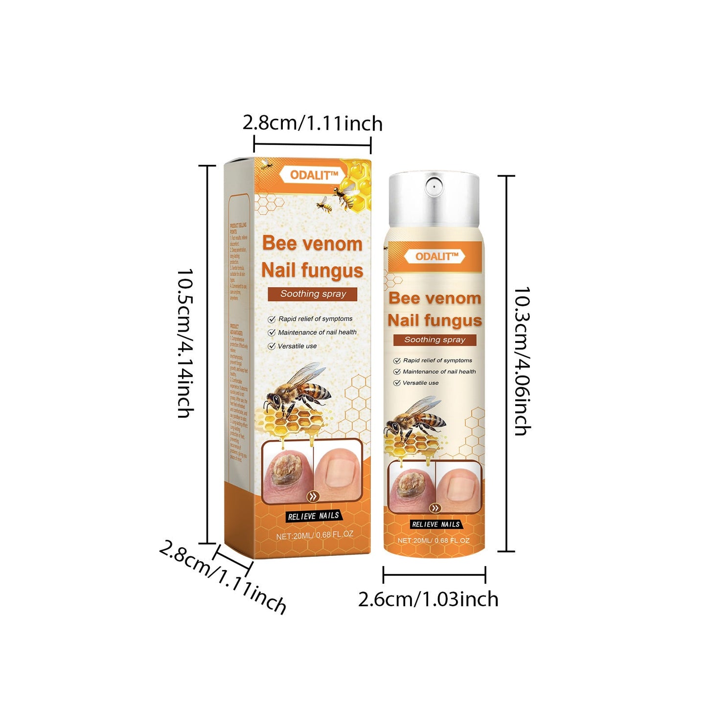 🔥Final 3 Hours: 80% OFF - ODALIT™ Bee Venom Nail Fungus Soothing Spray 🐝