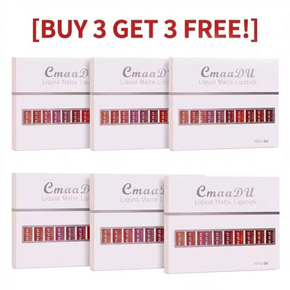 2026 Hot 49% OFF Matte Matt Lipstick Set, Long Lasting Lipstick 24 hour Waterproof Lip Gloss 10Pcs Liquid
