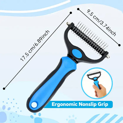 Dual-Sided Undercoat Rake for Dogs & Cats