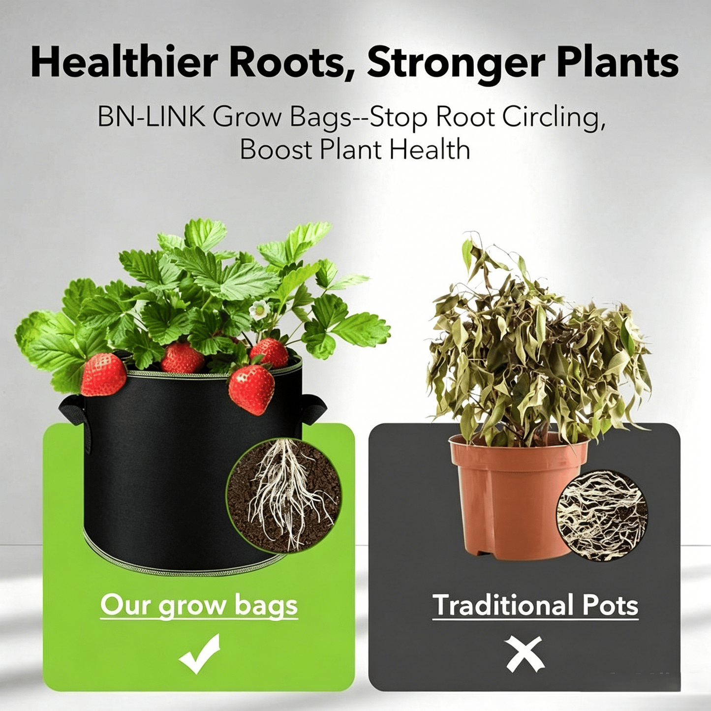 🌱 5-Pack 5 Gallon Grow Bags – Heavy Duty Aeration Fabric Pots with Handles for Vegetables, Flowers & Fruits
