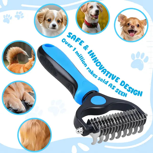 Dual-Sided Undercoat Rake for Dogs & Cats