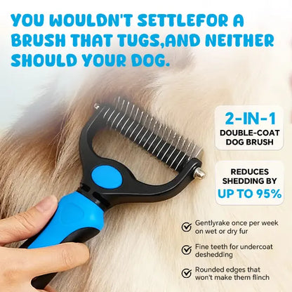 Dual-Sided Undercoat Rake for Dogs & Cats