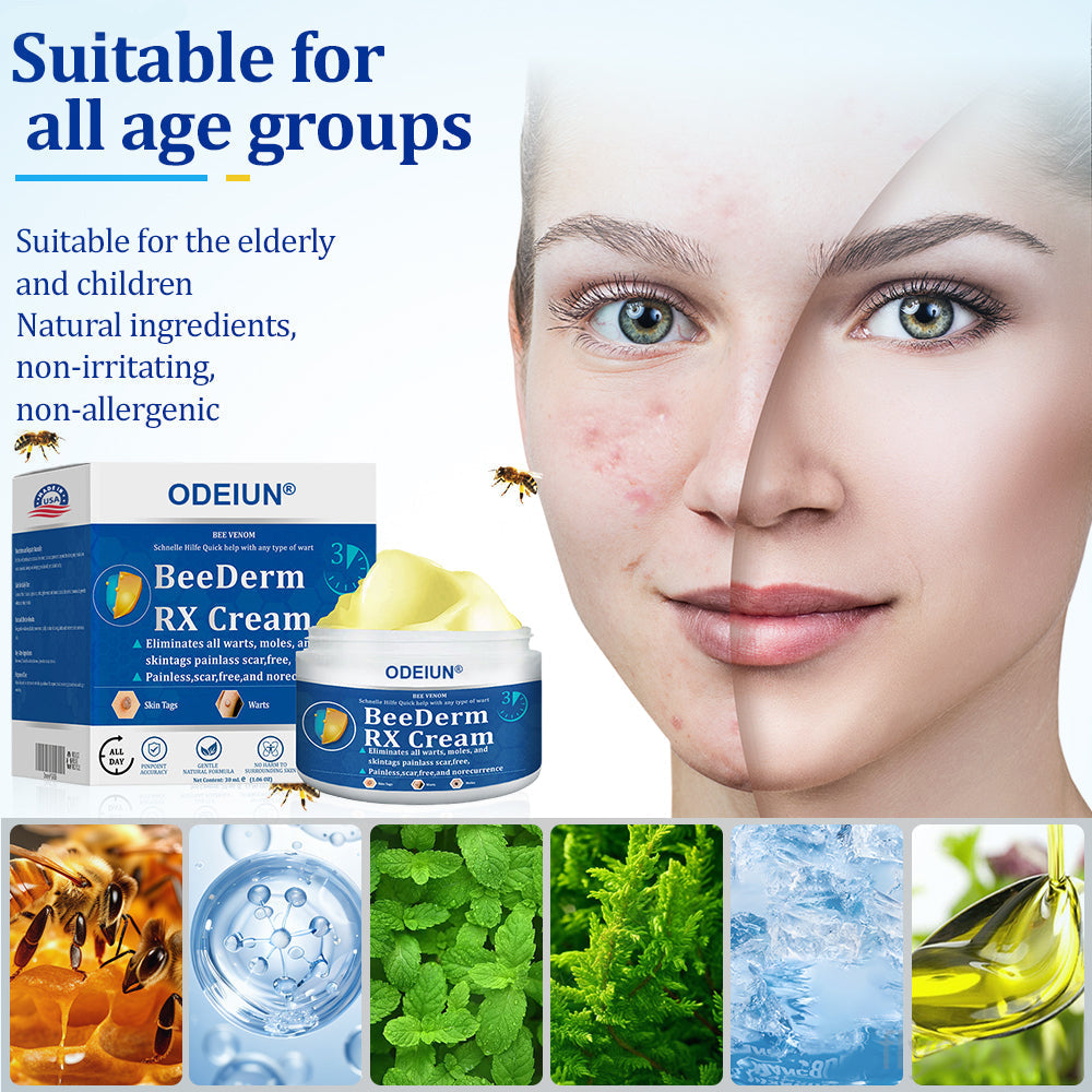 🔥Final 3 Hours: 80% OFF - ODEIUN® BeeDerm RX Cream, Painless, Targeted Treatment for Warts, Skin Tags, Skin Lesions, Infections, Cysts, and Scars💛