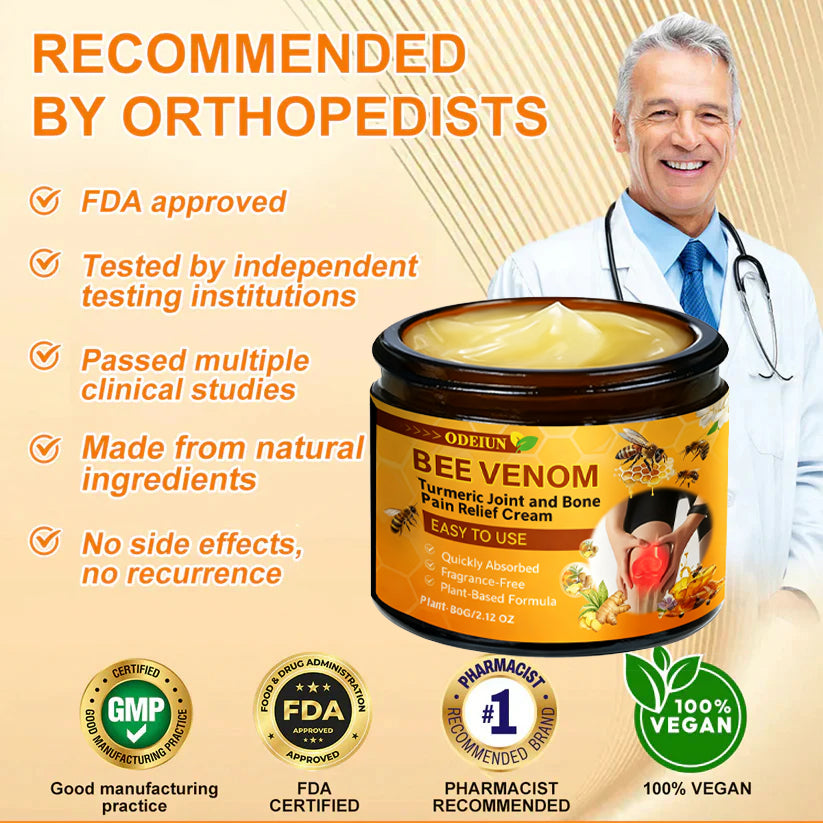 🔥Final 3 Hours: 80% OFF - ODEIUN™ Turmeric & Bee Venom Joint and Bone Pain Relief Cream🐝