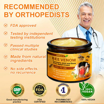 🔥Final 3 Hours: 80% OFF - ODEIUN™ Turmeric & Bee Venom Joint and Bone Pain Relief Cream🐝
