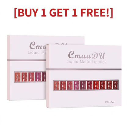 2026 Hot 49% OFF Matte Matt Lipstick Set, Long Lasting Lipstick 24 hour Waterproof Lip Gloss 10Pcs Liquid