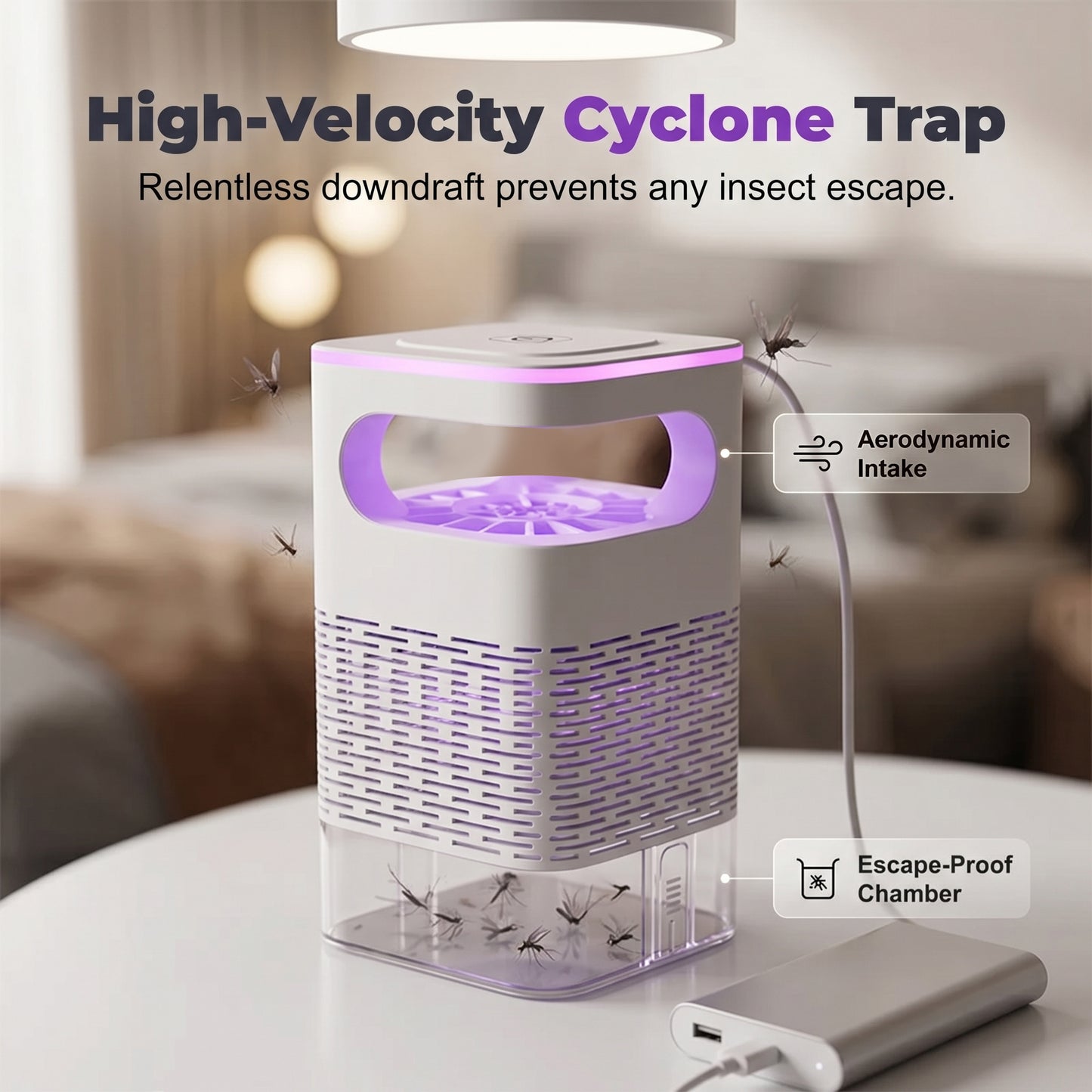 🦟50K+ sold!  UV Mosquito Killer Lamp – quiet, USB, chemical-free
