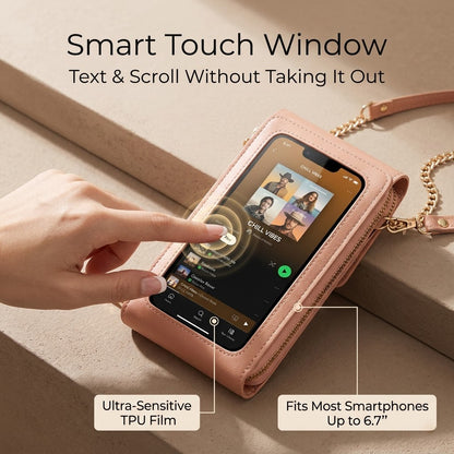 2026 Trendy Minimalist Elegant Women's Touchscreen Crossbody Phone Wallet