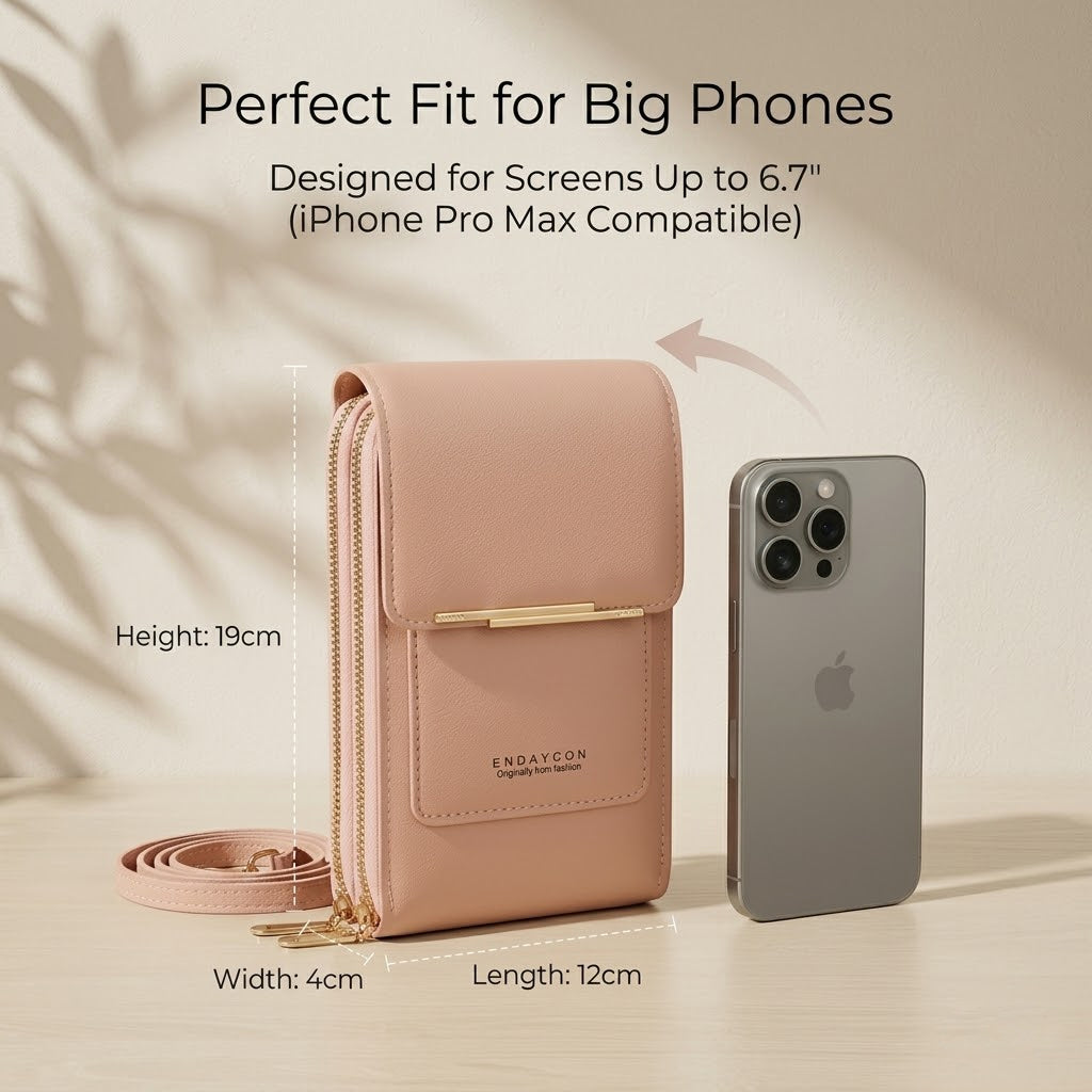 2026 Trendy Minimalist Elegant Women's Touchscreen Crossbody Phone Wallet