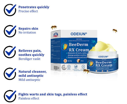 🔥Final 3 Hours: 80% OFF - ODEIUN® BeeDerm RX Cream, Painless, Targeted Treatment for Warts, Skin Tags, Skin Lesions, Infections, Cysts, and Scars💛