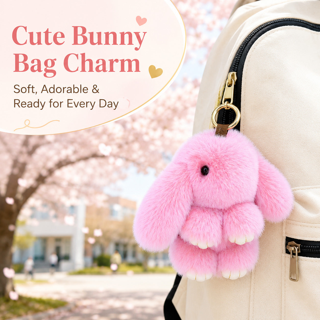 Handmade Plush Rabbit Keychain 100% Handmade Special Gift for Holiday Birthday
