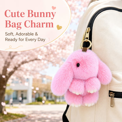 Handmade Plush Rabbit Keychain 100% Handmade Special Gift for Holiday Birthday