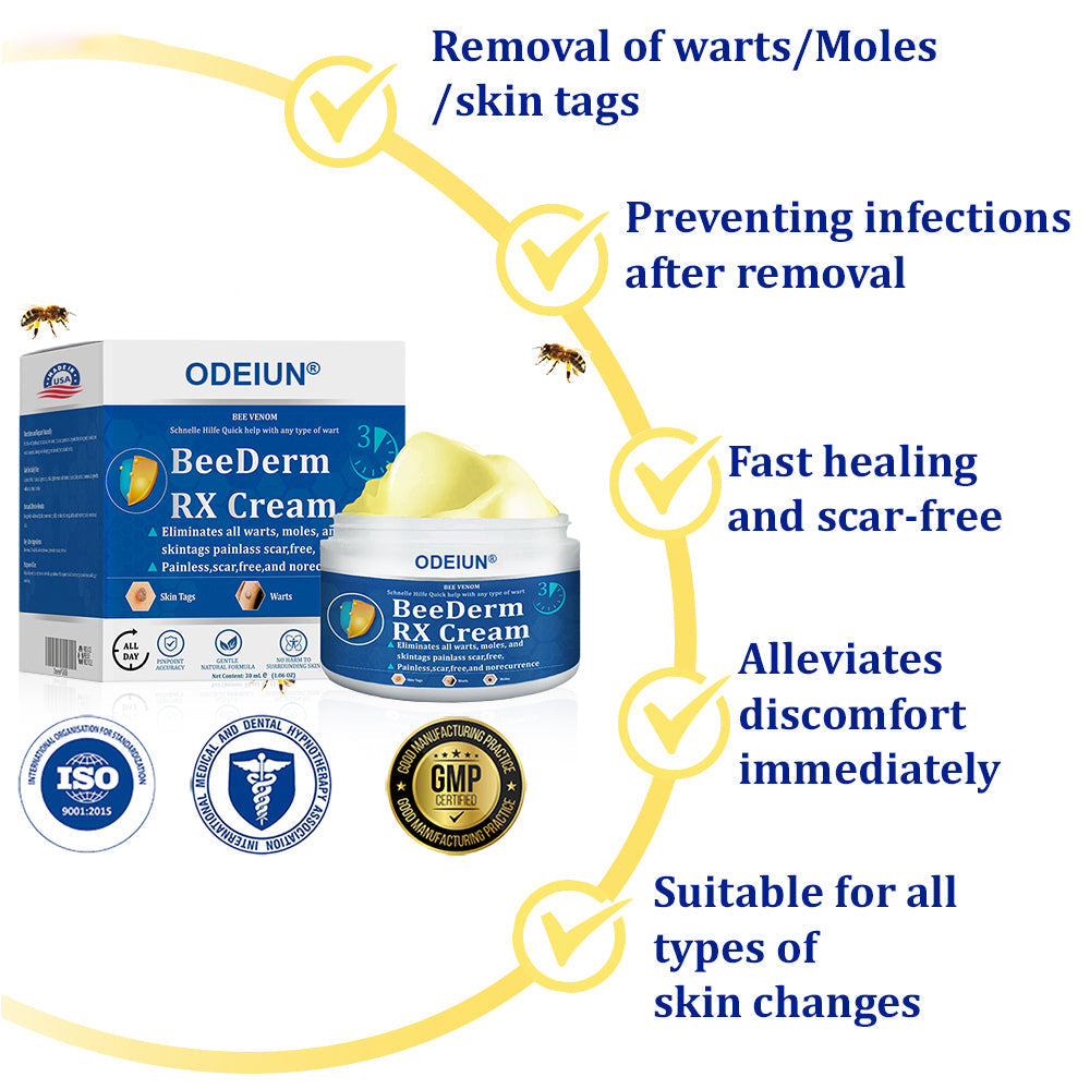 🔥Final 3 Hours: 80% OFF - ODEIUN® BeeDerm RX Cream, Painless, Targeted Treatment for Warts, Skin Tags, Skin Lesions, Infections, Cysts, and Scars💛