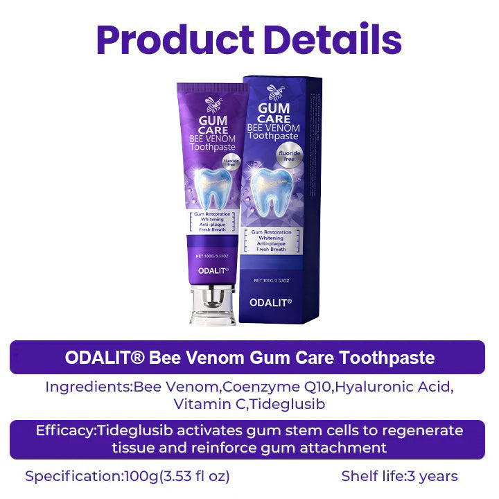 🔥Final 3 Hours: 80% OFF - 🐝ODALIT® Bee Venom Gum Care Toothpaste🦷