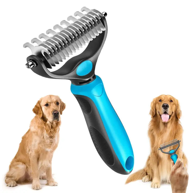 🐾 Double-Sided Pet Grooming Brush – Less Shedding, Gentler Grooming