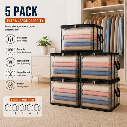 🔥Last Day 50% OFF📦Large Heavy-Duty Thick Plastic Clear Storage Bag for Clothes, Moving & Storage