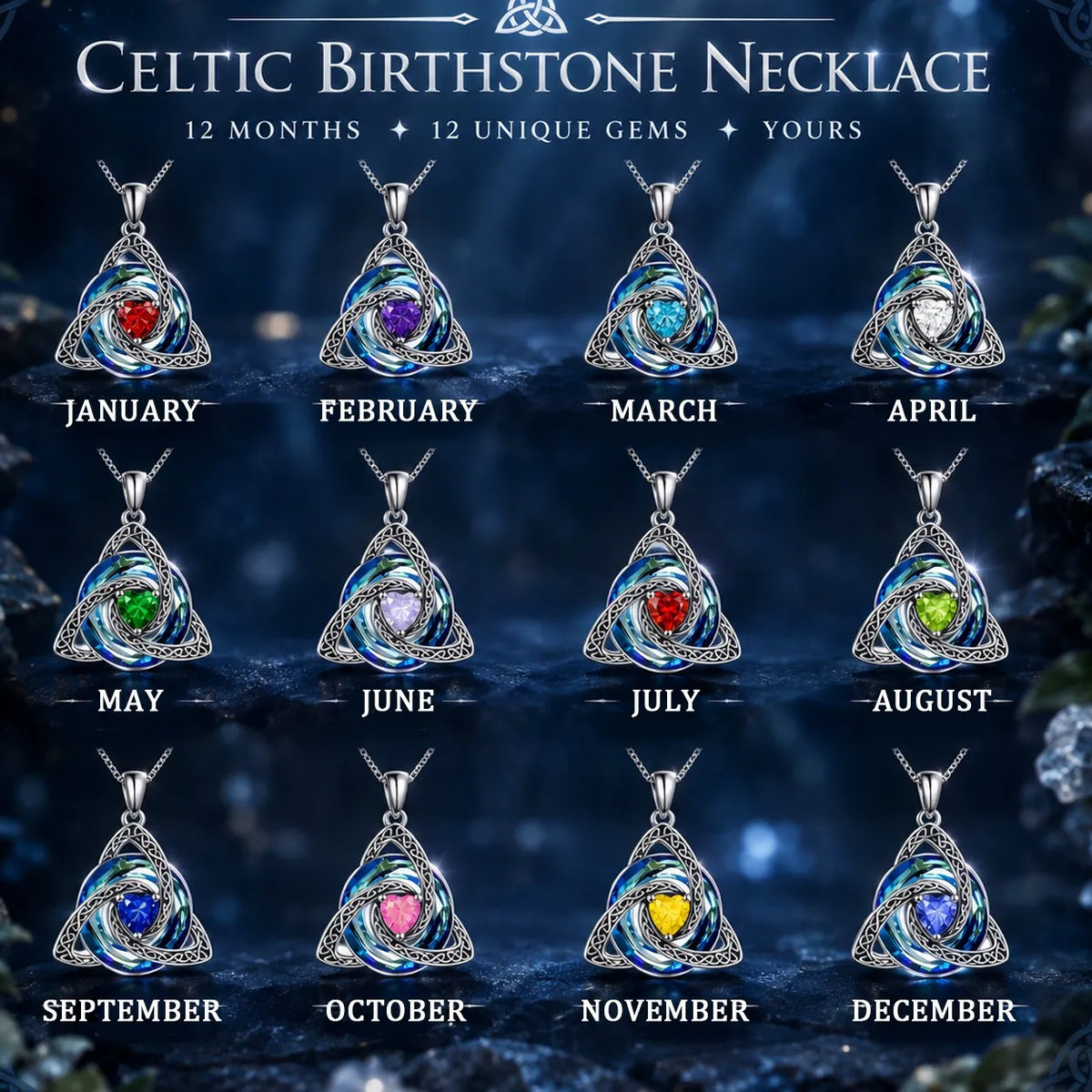Birthstone Celtic Knot Necklace