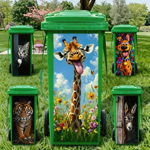 Funny Animal Trash Can Stickers 😂