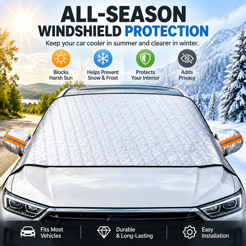 Magnetic Windshield Cover – All-Season Sun, Snow & Frost Protector for Cars, SUVs & Trucks