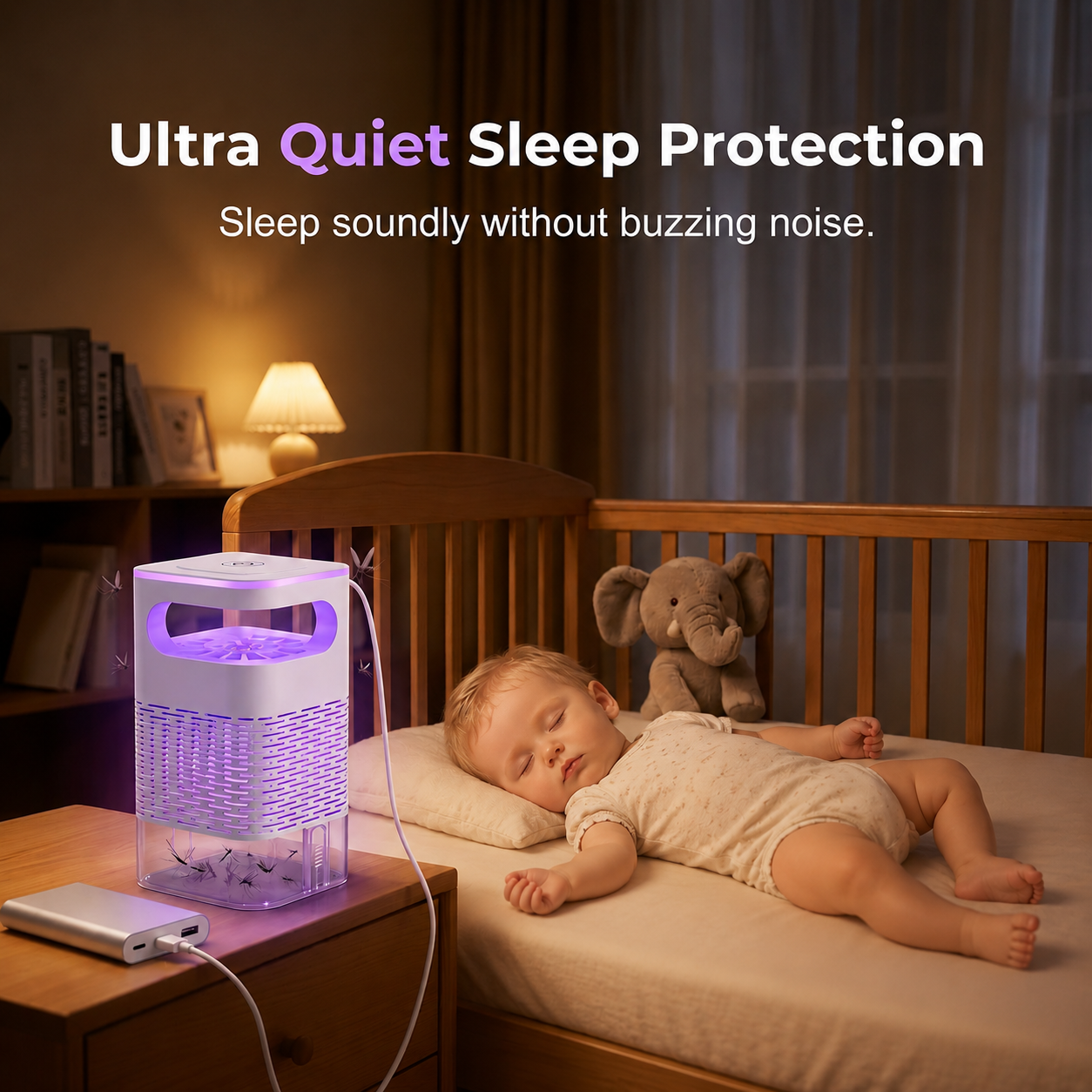 🦟50K+ sold!  UV Mosquito Killer Lamp – quiet, USB, chemical-free