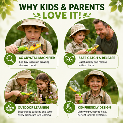 Kids Bug Catcher with 6X Magnifier – Insect Observation Tool for Outdoor Exploration