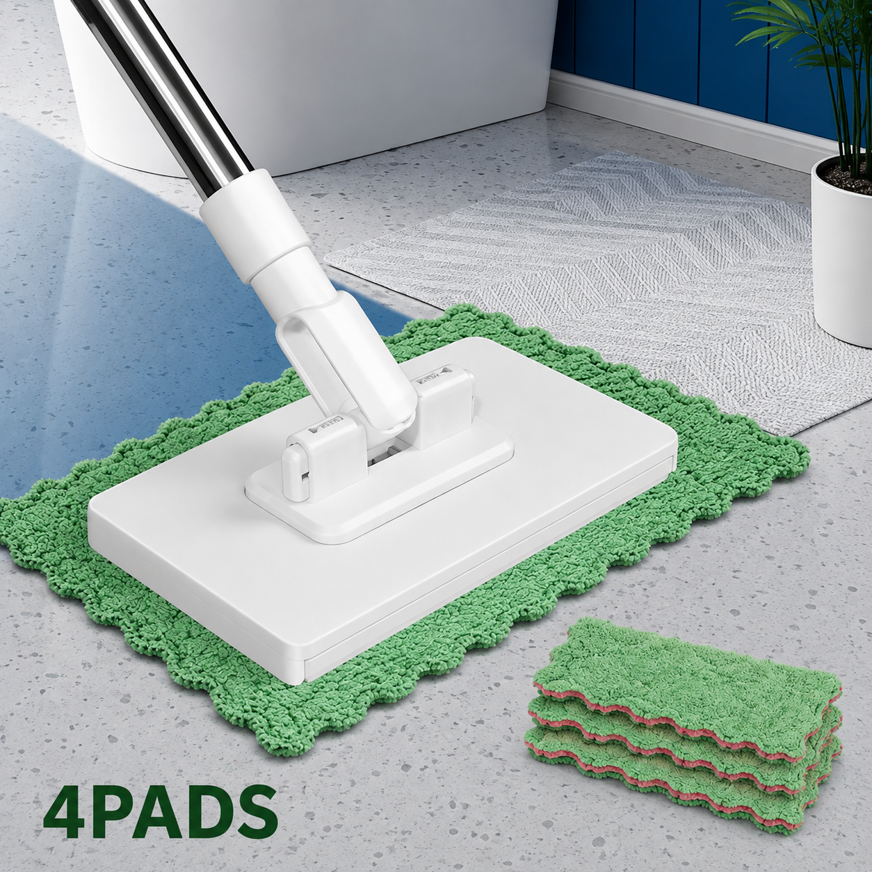 1   White Mop + 4 Cloths ⭐ Most Popular