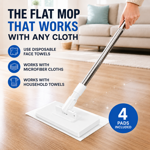 Self-Clipping Flat Mop