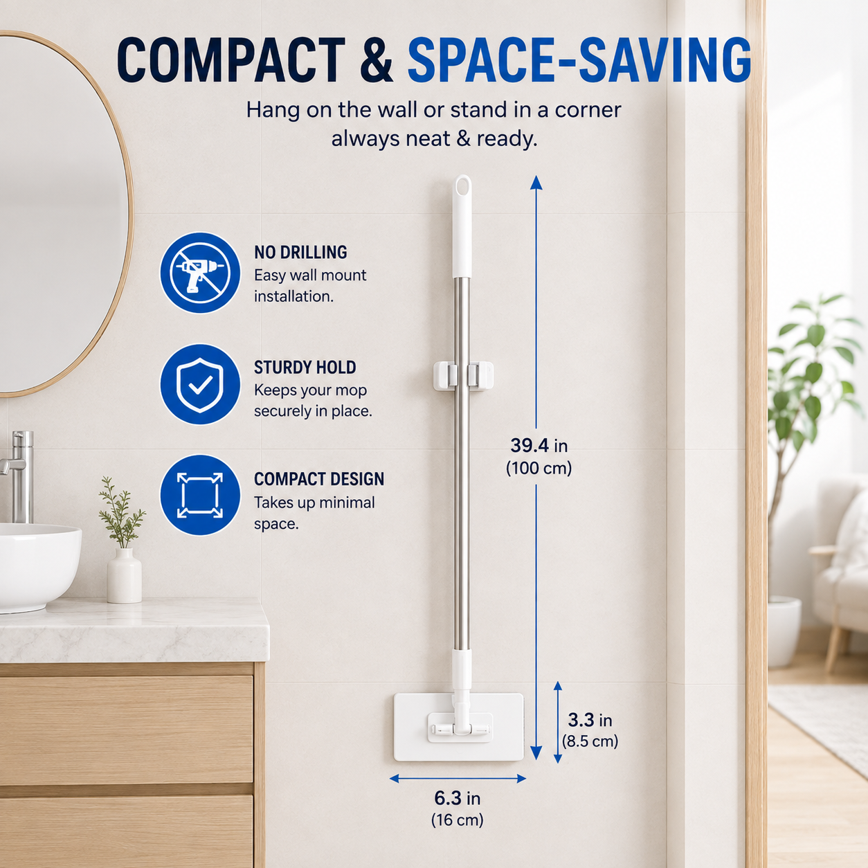 Self-Clipping Flat Mop