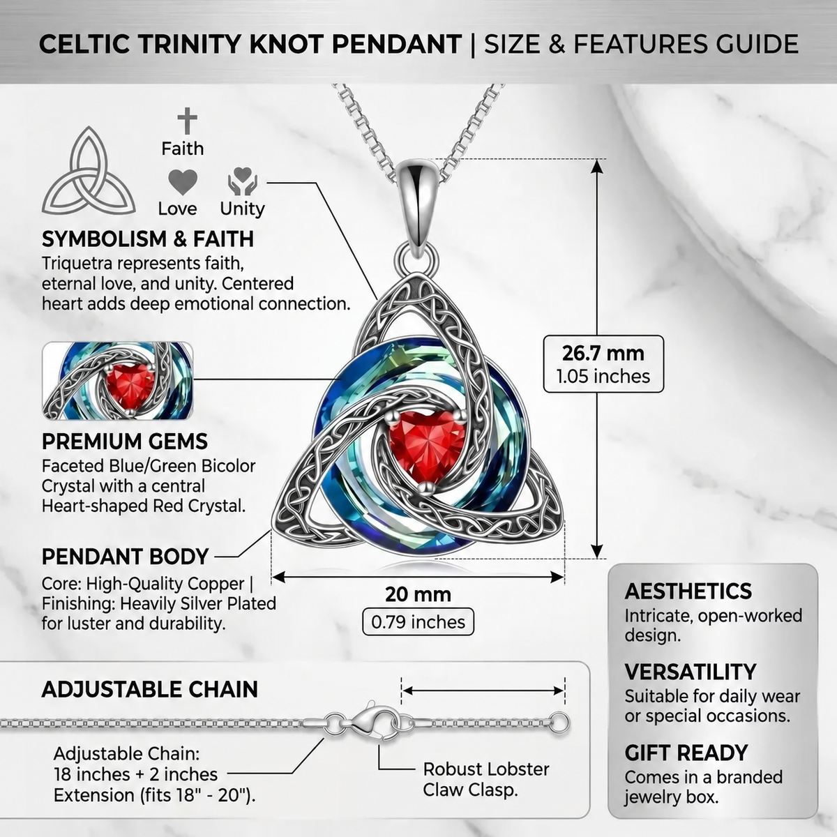 Birthstone Celtic Knot Necklace