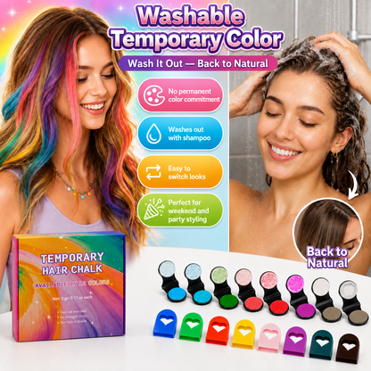 🔥50% OFF🌈12-Color Temporary Hair Chalk Applicator Set