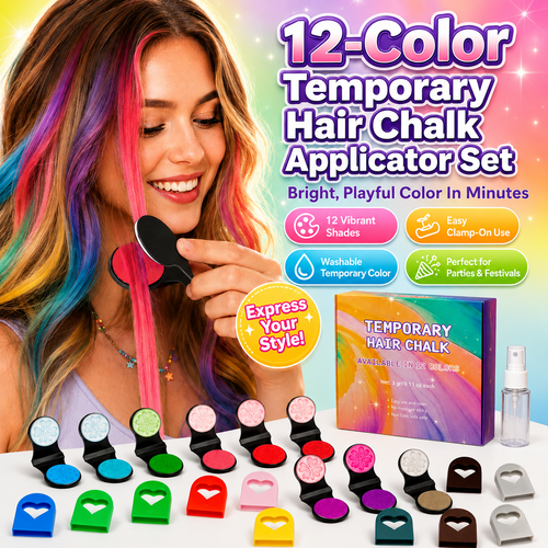🔥50% OFF🌈12-Color Temporary Hair Chalk Applicator Set