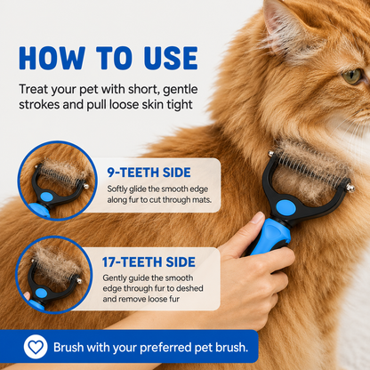 Dual-Sided Undercoat Rake for Dogs & Cats
