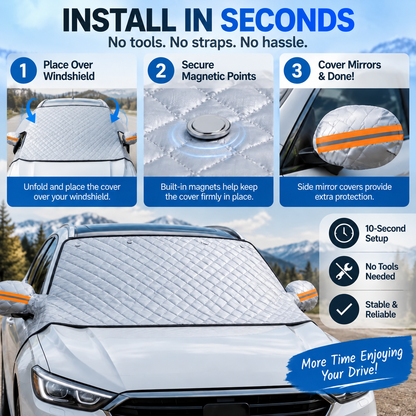 Magnetic Windshield Cover – All-Season Sun, Snow & Frost Protector for Cars, SUVs & Trucks