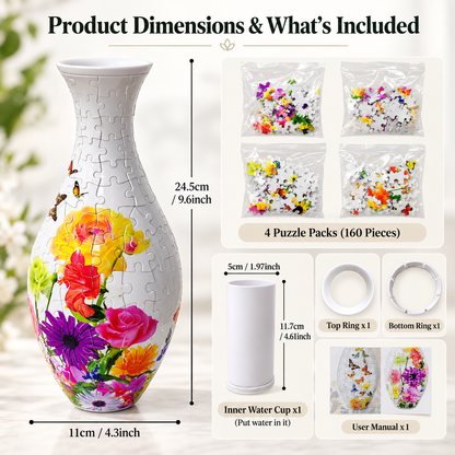 DIY 3D Jigsaw Puzzle Flower Vase