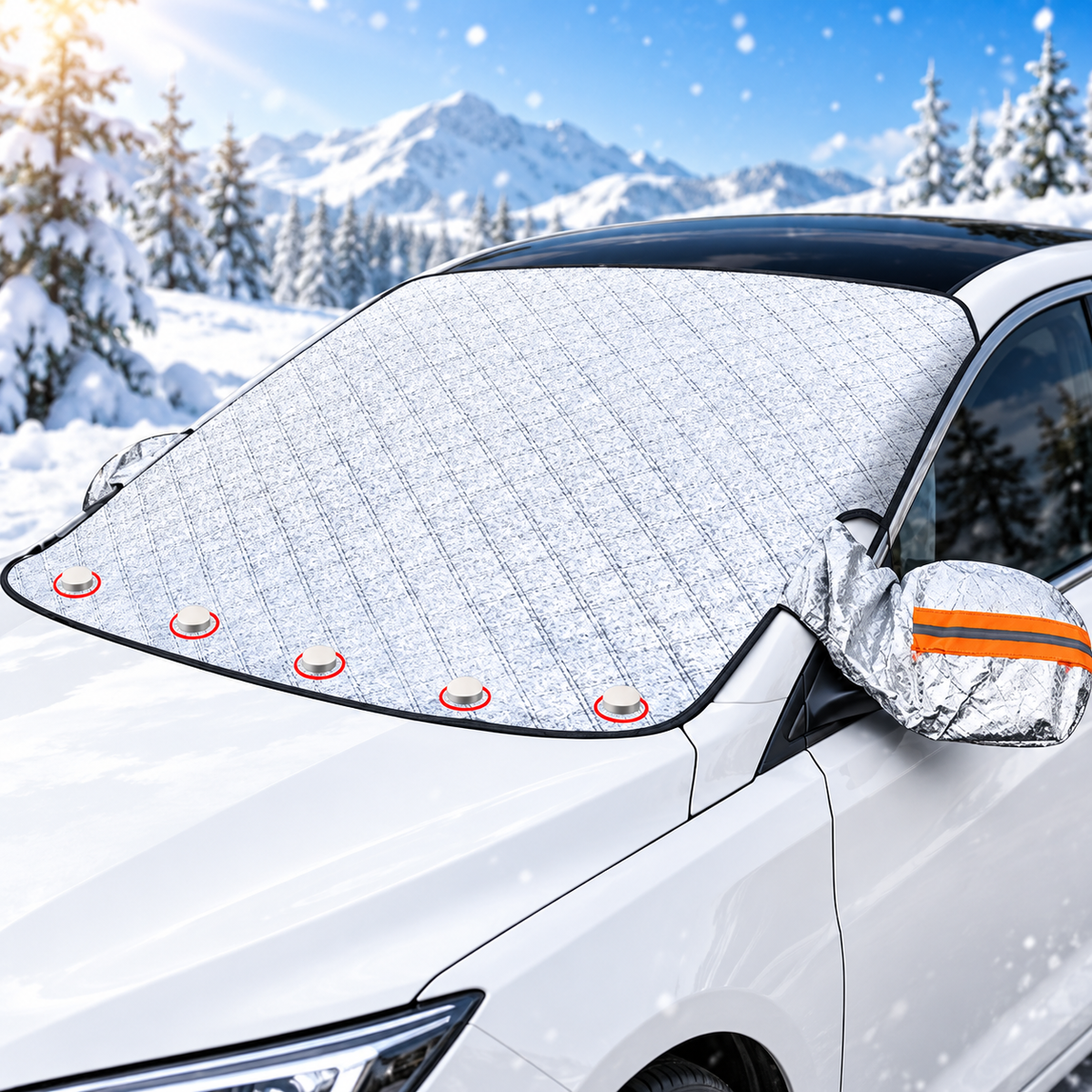 🚗 Magnetic Windshield Cover – All-Season Sun, Snow & Frost Protector for Cars, SUVs & Trucks