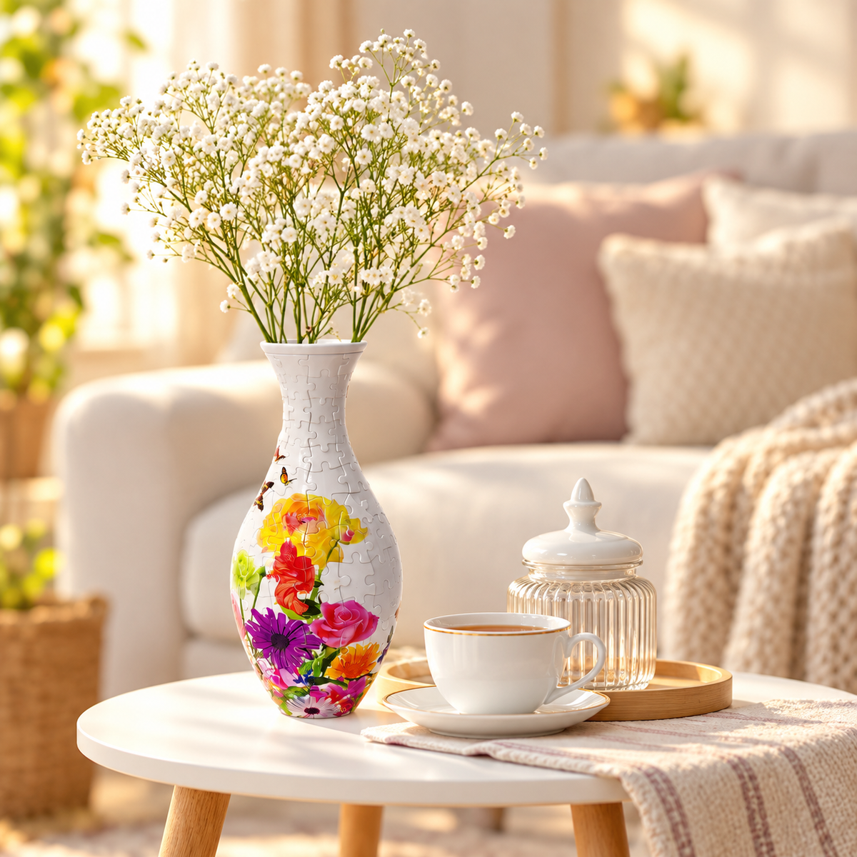 DIY 3D Jigsaw Puzzle Flower Vase