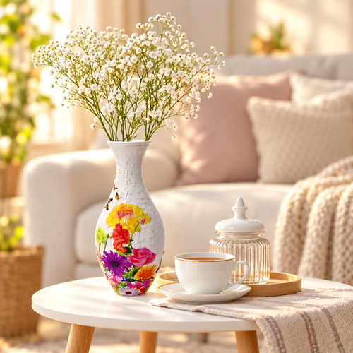 DIY 3D Jigsaw Puzzle Flower Vase