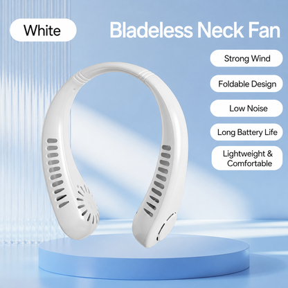 ❄️ Bladeless Neck Fan | Hands-Free, No Hair-Tangle, USB Rechargeable Cooler for Summer Adventures & Everyday Life-WBJ