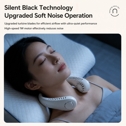 ❄️ Bladeless Neck Fan | Hands-Free, No Hair-Tangle, USB Rechargeable Cooler for Summer Adventures & Everyday Life-WBJ