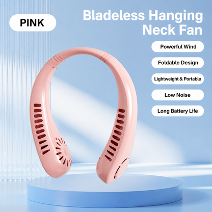 ❄️ Bladeless Neck Fan | Hands-Free, No Hair-Tangle, USB Rechargeable Cooler for Summer Adventures & Everyday Life-WBJ
