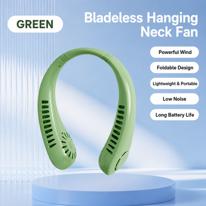 ❄️ Bladeless Neck Fan | Hands-Free, No Hair-Tangle, USB Rechargeable Cooler for Summer Adventures & Everyday Life-WBJ