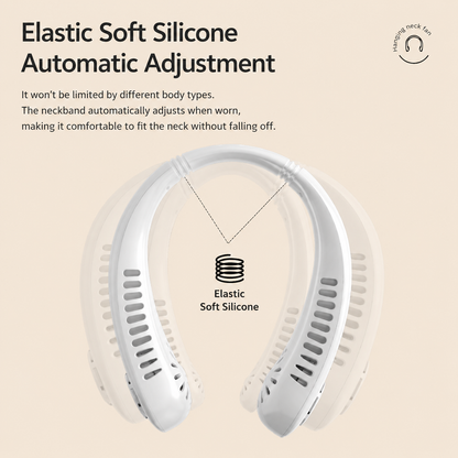 ❄️ Bladeless Neck Fan | Hands-Free, No Hair-Tangle, USB Rechargeable Cooler for Summer Adventures & Everyday Life-WBJ