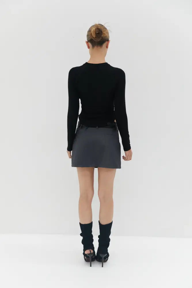 Double Belt Mini Skirt Skirts