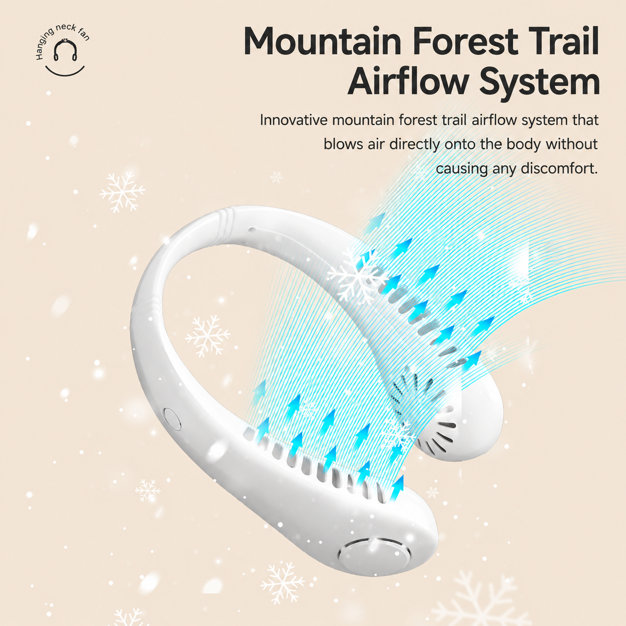 ❄️ Bladeless Neck Fan | Hands-Free, No Hair-Tangle, USB Rechargeable Cooler for Summer Adventures & Everyday Life-WBJ