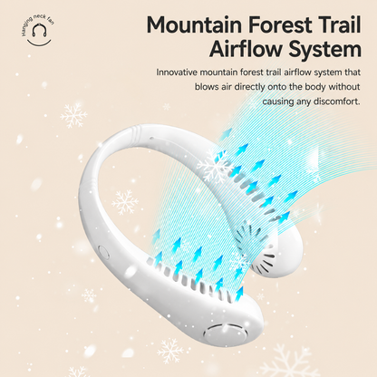 ❄️ Bladeless Neck Fan | Hands-Free, No Hair-Tangle, USB Rechargeable Cooler for Summer Adventures & Everyday Life-WBJ