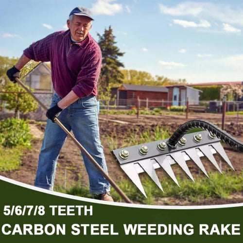 🔥Time-Limited Offer - 5/6/7/8 Teeth Carbon Steel Garden Weeding Rake🌿