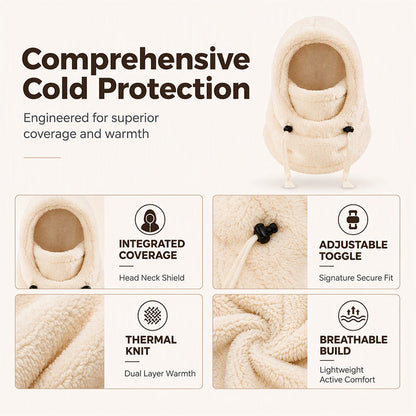 ❄️ Kids 3-in-1 Plush Winter Hood – Hat, Face Cover & Neck Warmer