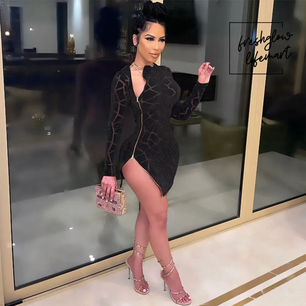 Zipped Mini Dress Dresses